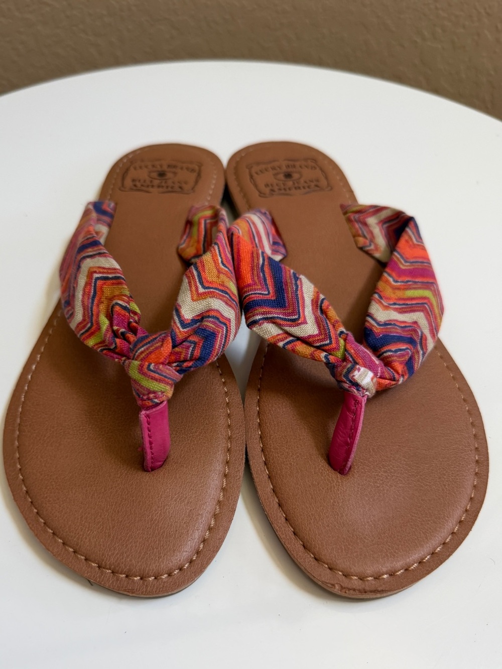 Lucky Brand pink and purple stripe sandal 8.5